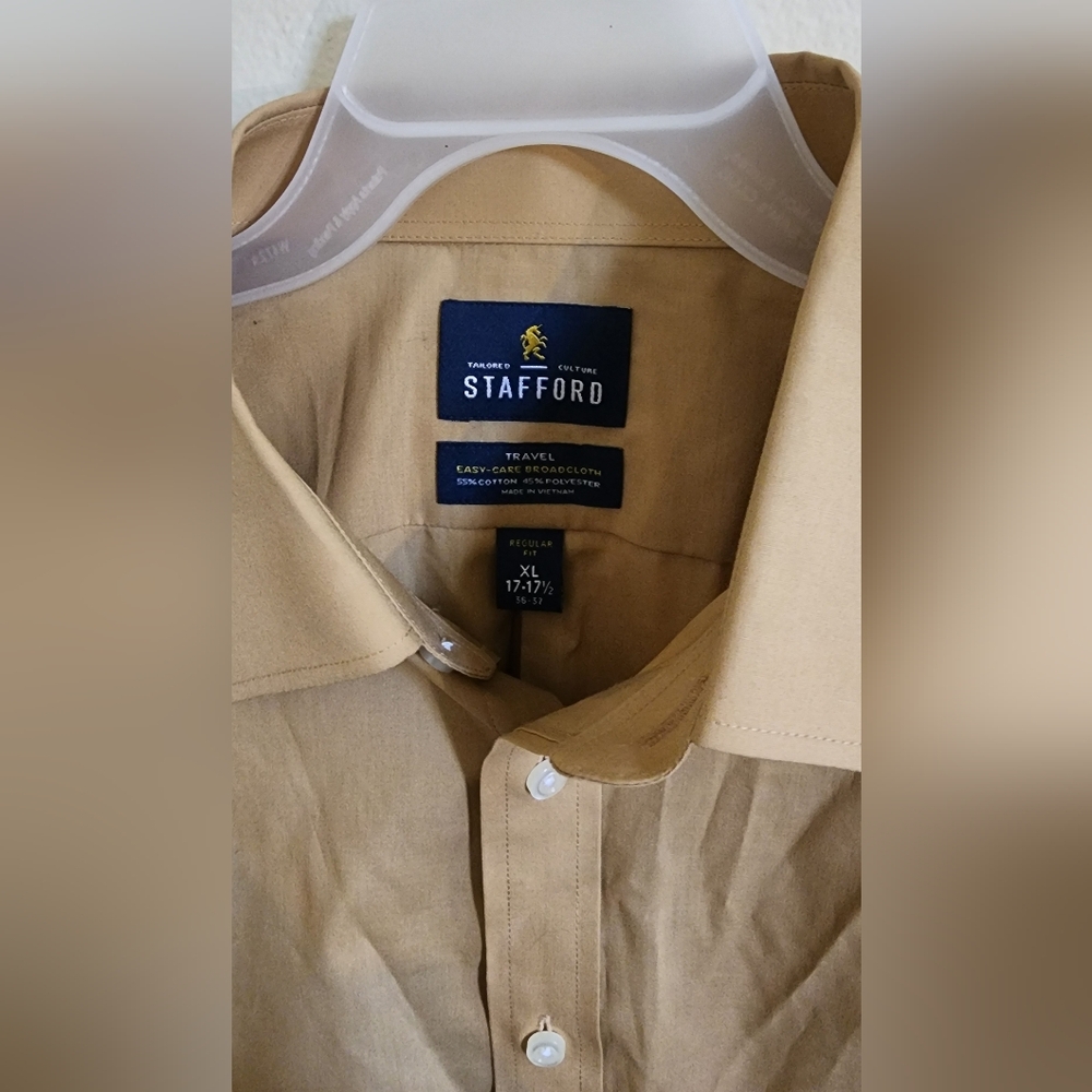 Stafford Men's Tan Shirt - Picture 3 of 10